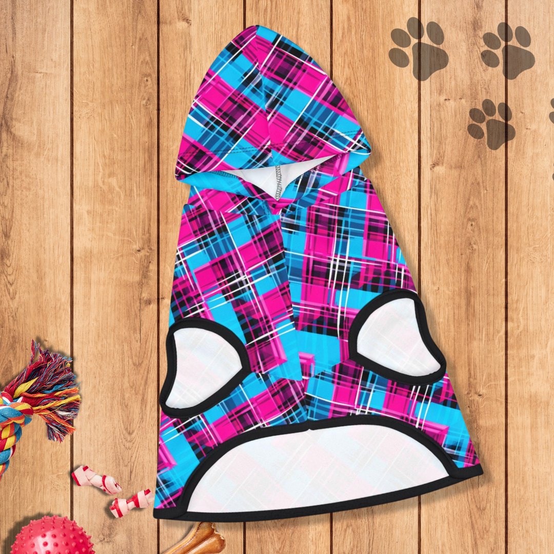 Plush Hoodie - Cyber Checkmate