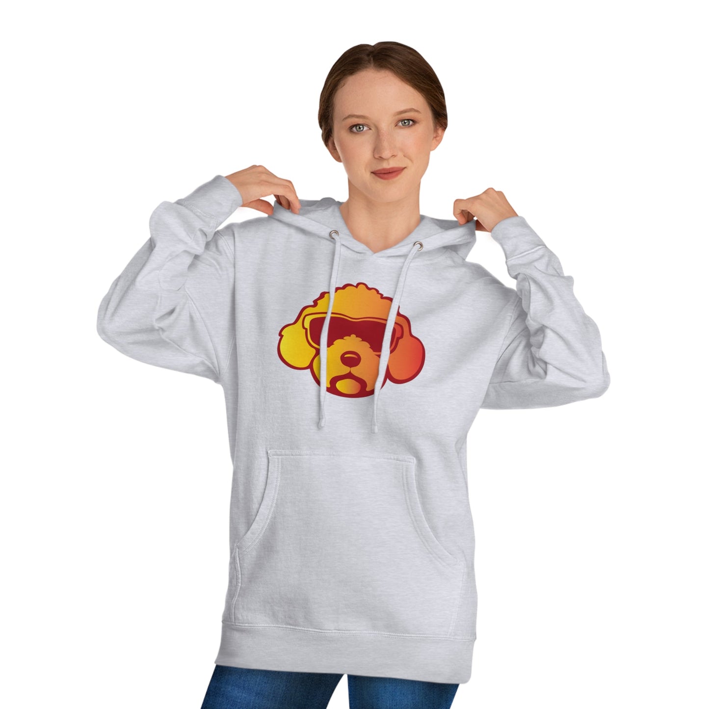 Suns Out Unisex Pullover Hoodie- Grey/Tangerine